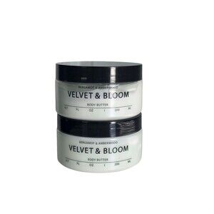 Velvet & Bloom Bergamot & Amberwood  Body Butter 6.7 fl oz ~Lot of 2